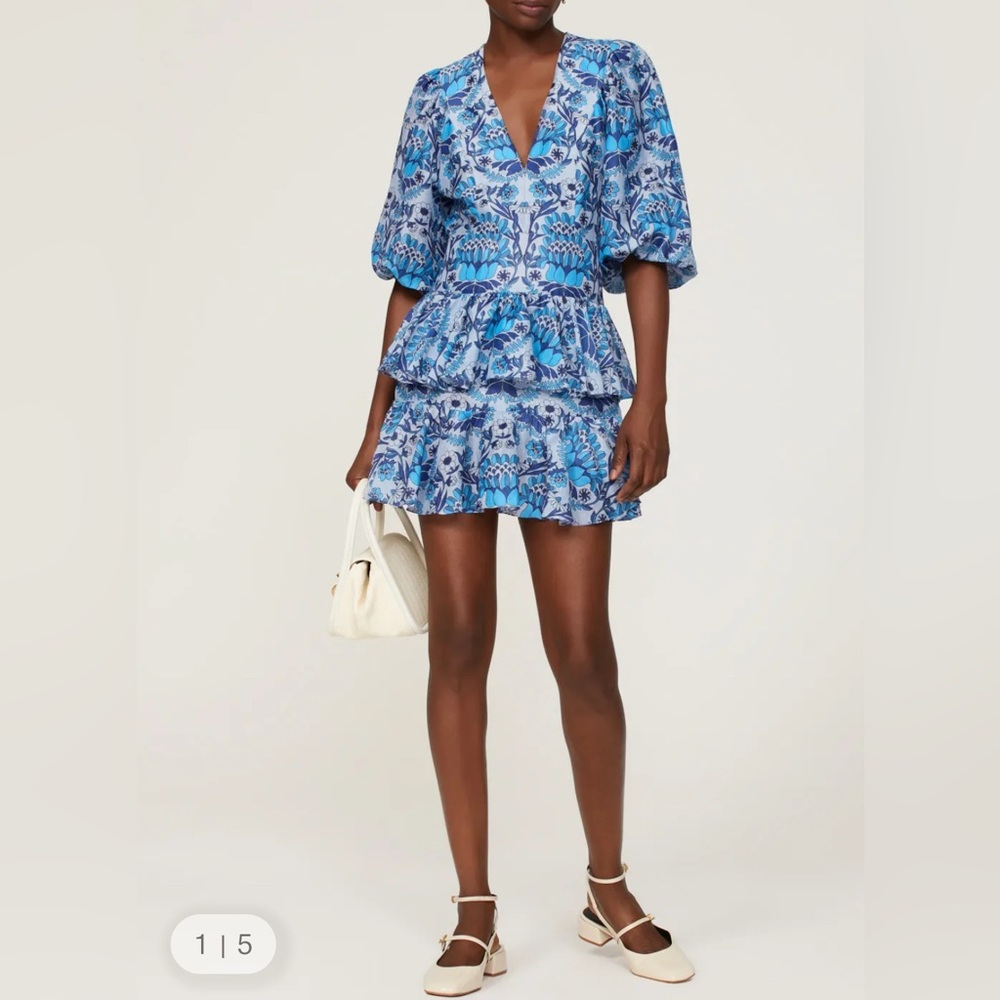 Sandro Paris Floral Blue Dress RTR small/x small